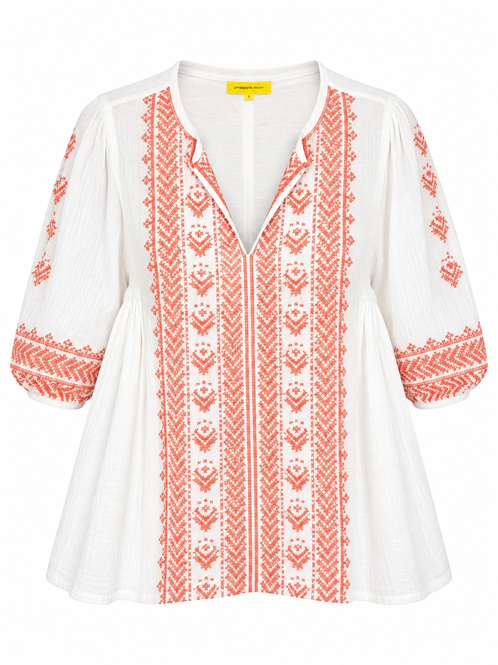 Roller Rabbit Bhopali Mada Smocked Top Size Medium